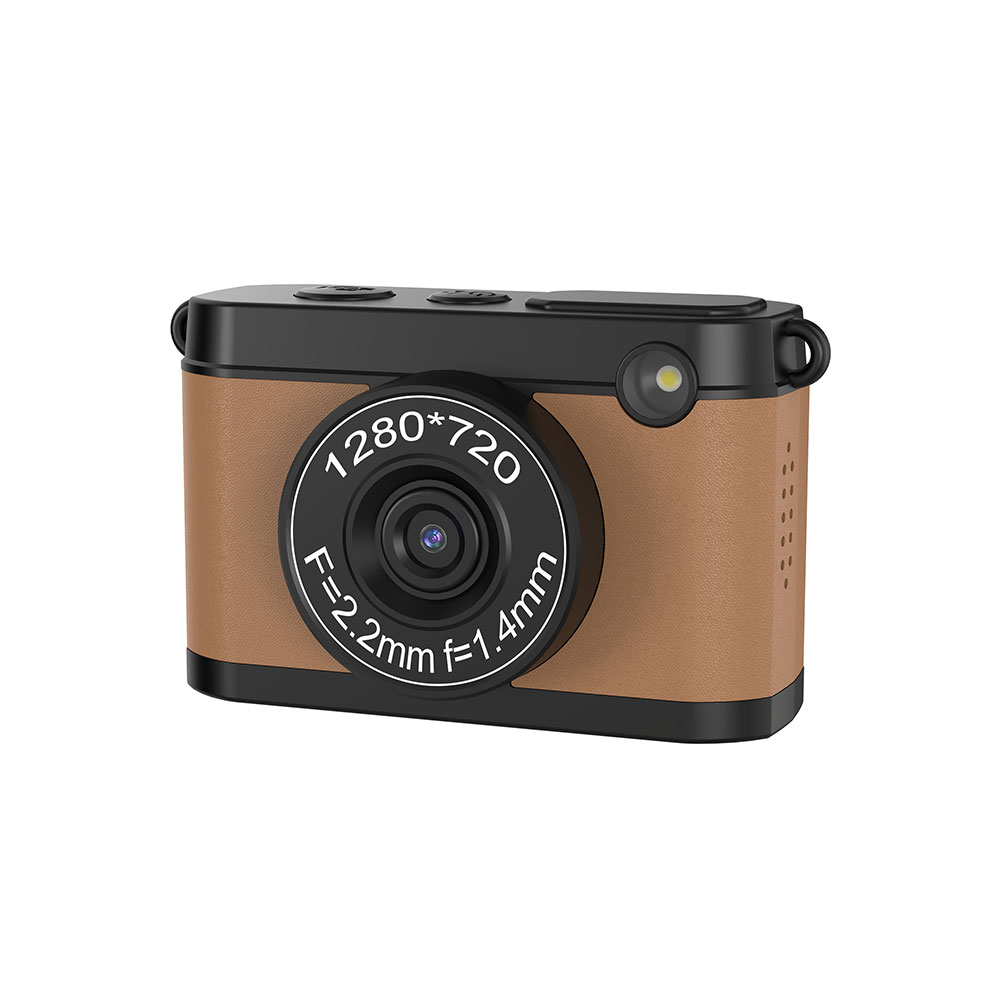 DC20C OEM button mini camera with CMOS sensor, 720P video, built-in LED flashlight, SD card support